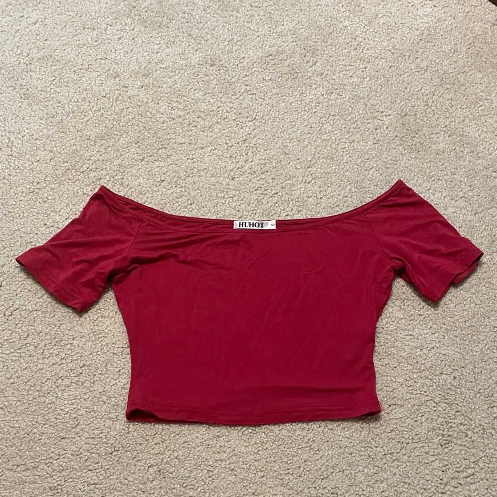 Women's Red Off-Shoulder Top